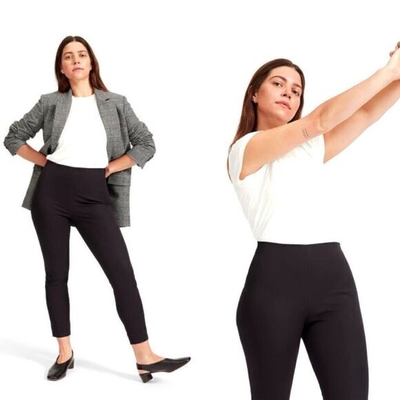 Everlane Womens The Curvy Side-Zip Work Pant Sz 16 Stretch Cotton Black - Picture 1 of 8